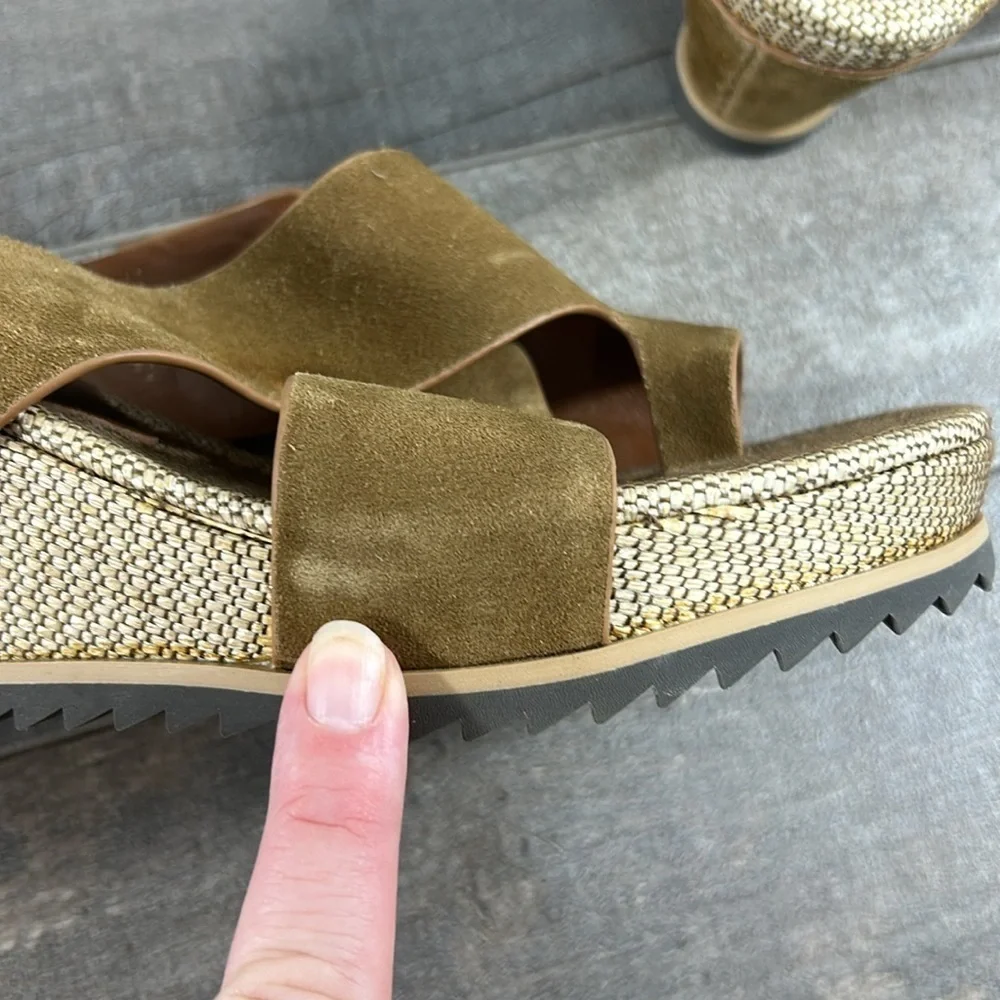 Donald J Pliner Leather Wedge Sandals